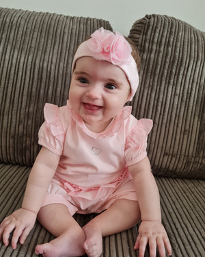 Flowers and frills romper and headband