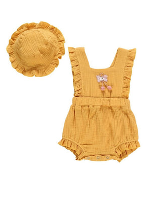 Mustard summer romper set