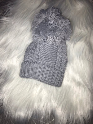 Soft grey bobble hat