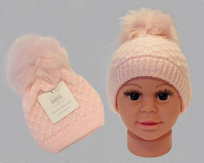 Baby girls knitted Pom Pom hat