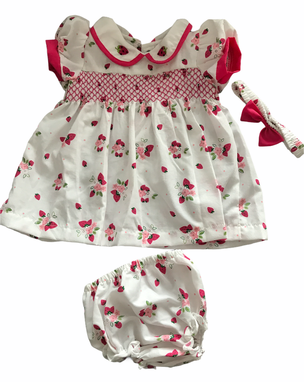 Pink berries and flower dress set